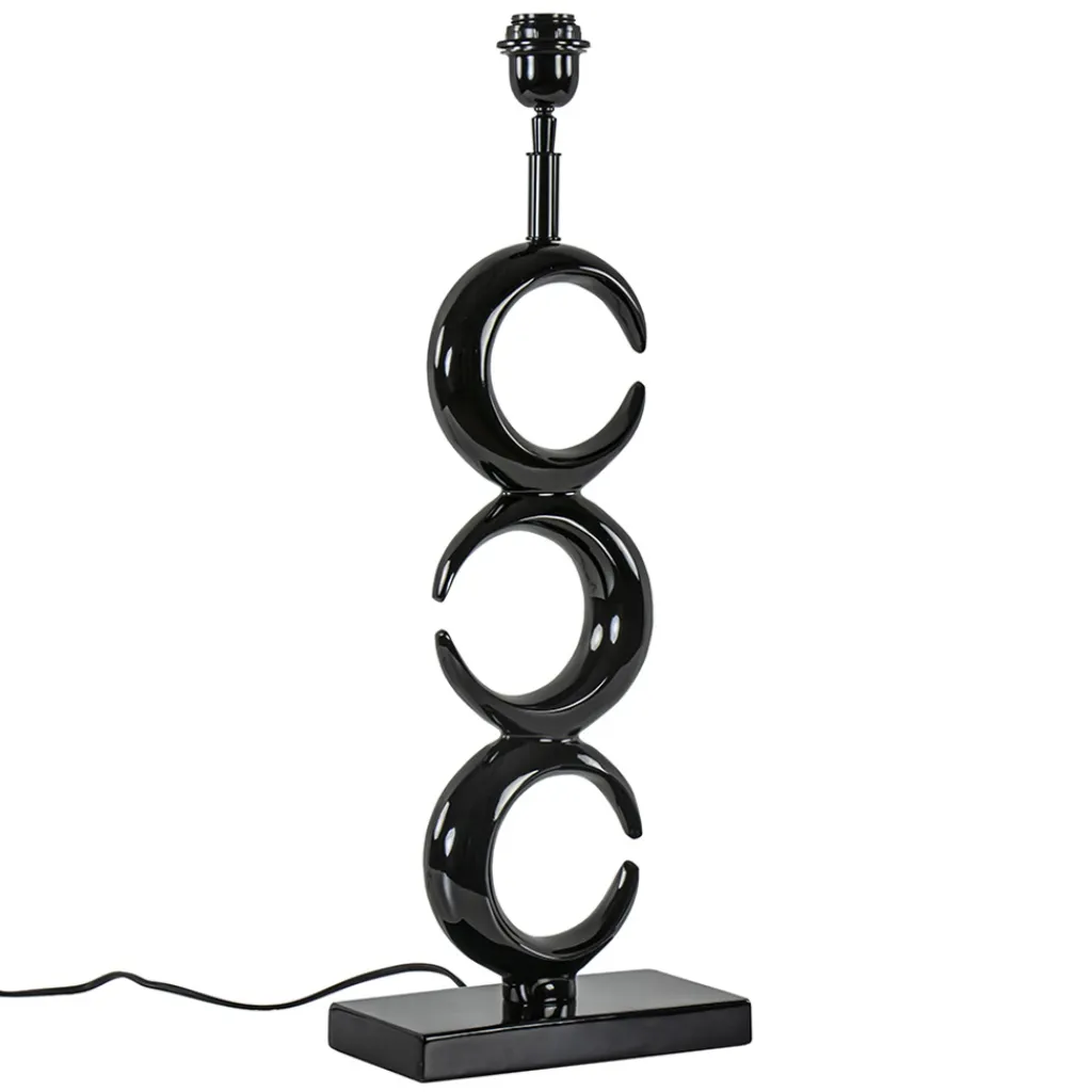 Straluma Lampvoet Maan shiny zwart exclusief kap> Tafellampen|Lampenvoeten