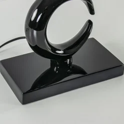 Straluma Lampvoet Maan shiny zwart exclusief kap><noscript><img width=