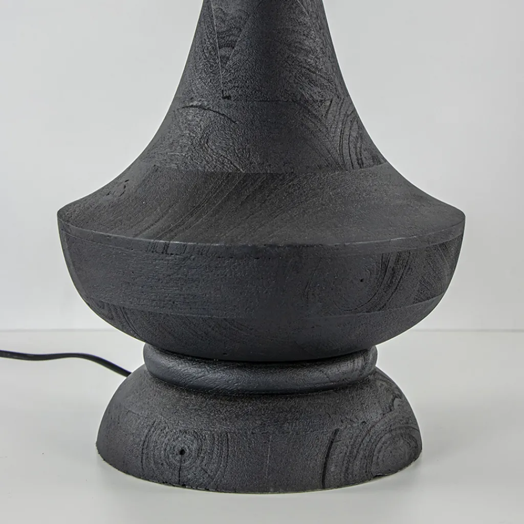 Straluma Lampvoet Nicolo zwart hout exclusief kap> Tafellampen|Lampenvoeten