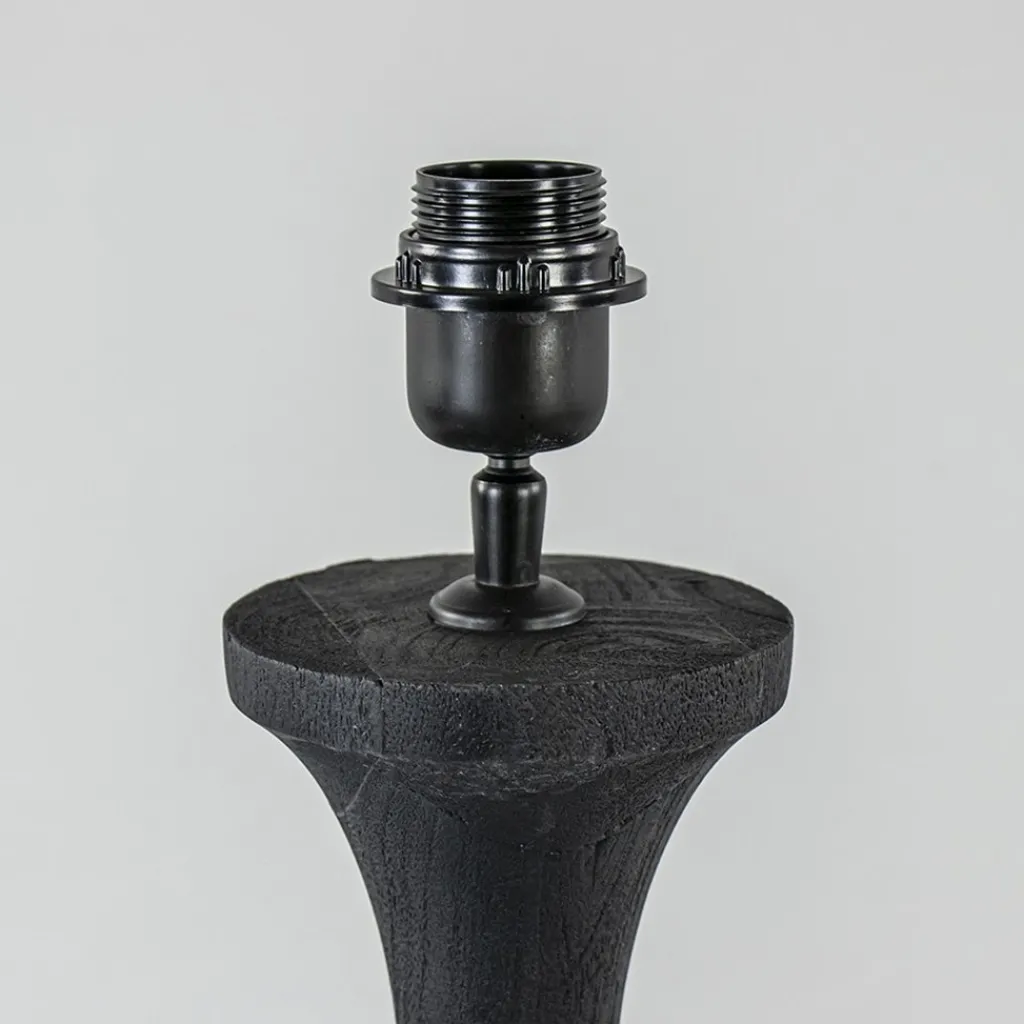 Straluma Lampvoet Nicolo zwart hout exclusief kap> Tafellampen|Lampenvoeten