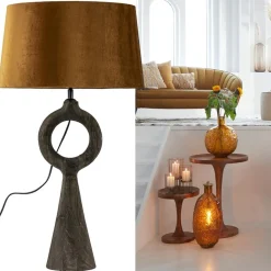 Straluma Lampvoet Sabuli hout donker bruin excl. kap></noscript> Tafellampen|Lampenvoeten