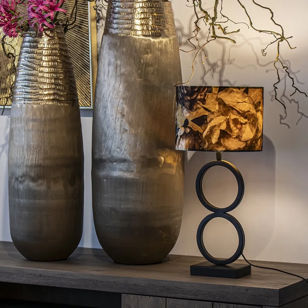 Straluma Lampvoet Stelios mat zwart exclusief kap> Tafellampen|Lampenvoeten