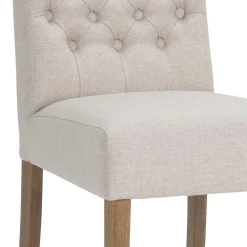 Straluma Landelijke eetkamerstoel stof met eiken pootjes></noscript> Eetkamerstoelen