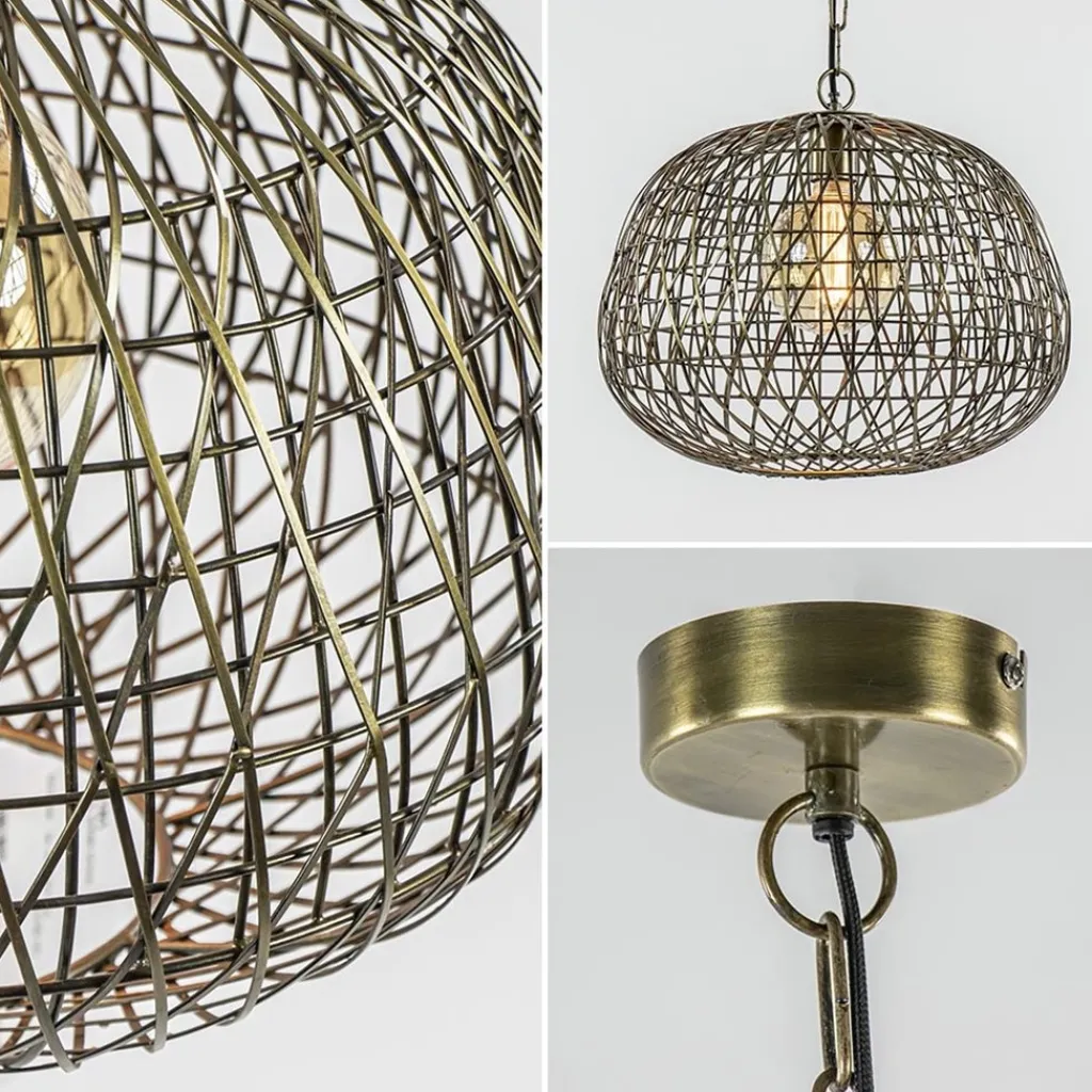 Straluma Landelijke hanglamp Alwina antiek brons L&L> Light and Living|Slaapkamerlampen