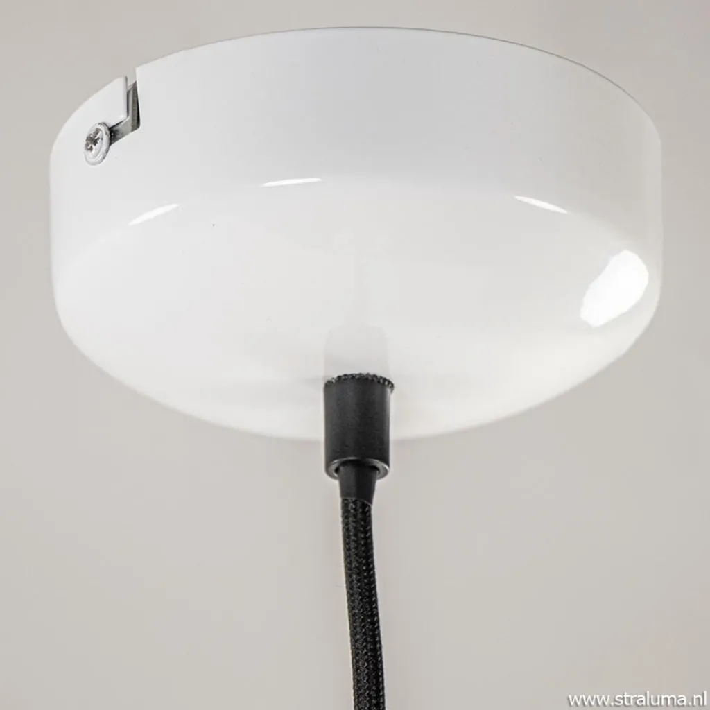 Straluma Landelijke hanglamp farm house wit met zwart Ø32 cm> Tienerkamerlampen|Slaapkamerlampen