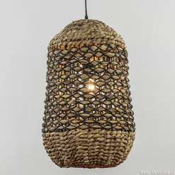 Straluma Landelijke hanglamp Tripoli rotan met zwart> Light and Living|Keukenverlichting