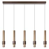 Straluma Landelijke 5-lichts LED hanglamp cilinders bruin> Hanglampen|Eettafellampen