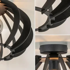 Straluma Landelijke plafondlamp hout mat zwart></noscript> Woonkamerlampen|Slaapkamerlampen