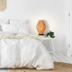 Straluma Landelijke tafellamp papier naturel met zwart></noscript> Tafellampen|Draadlampen