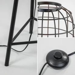 Straluma Landelijke vloerlamp Toah mat zwart met brons><noscript><img width=