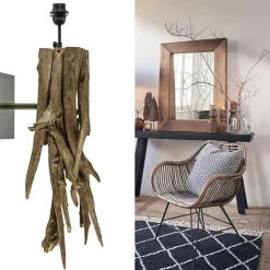 Straluma Landelijke wandlamp Bluma hout exclusief kap></noscript> Lampenvoeten|Light and Living