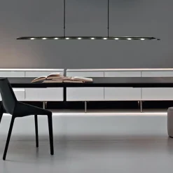 Straluma Langwerpige LED hanglamp zwart met smoke glas 170 cm></noscript> Hanglampen|Eettafellampen