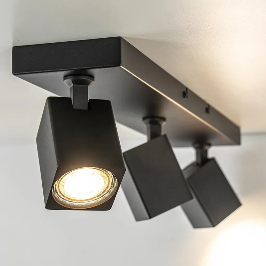 Straluma Langwerpige opbouwspot 3-lichts balk zwart> Opbouwspots|Woonkamerlampen