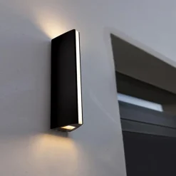 Straluma Langwerpige zwarte buitenlamp up+down en front><noscript><img width=