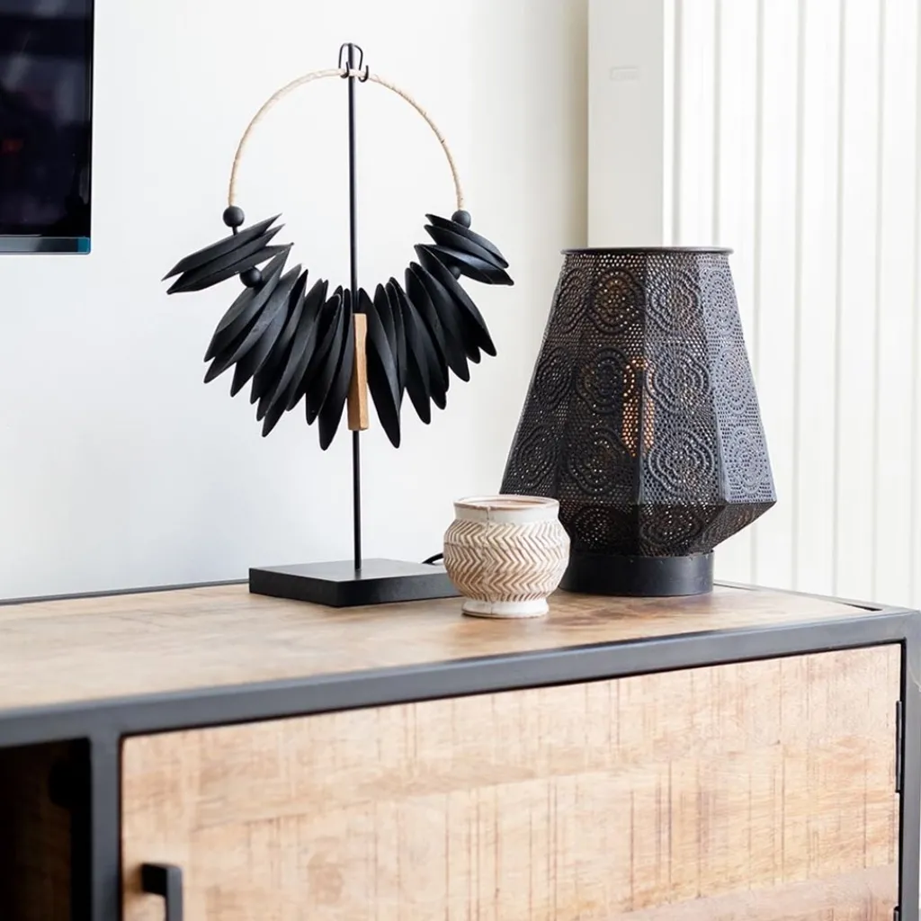 Straluma Lantaarn tafellamp donker bruin oriental> Tafellampen|Landelijke Verlichting