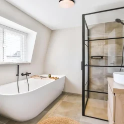 Straluma LED badkamerplafondlamp zwart met bewegingssensor><noscript><img width=