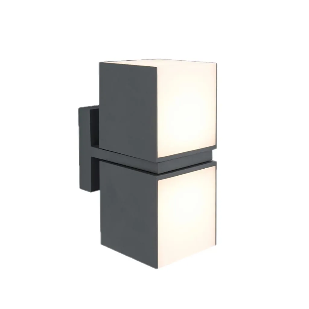 Straluma LED buitenlamp dubbele kubus draaibaar grijs IP54> Wandlampen|Buitenlampen