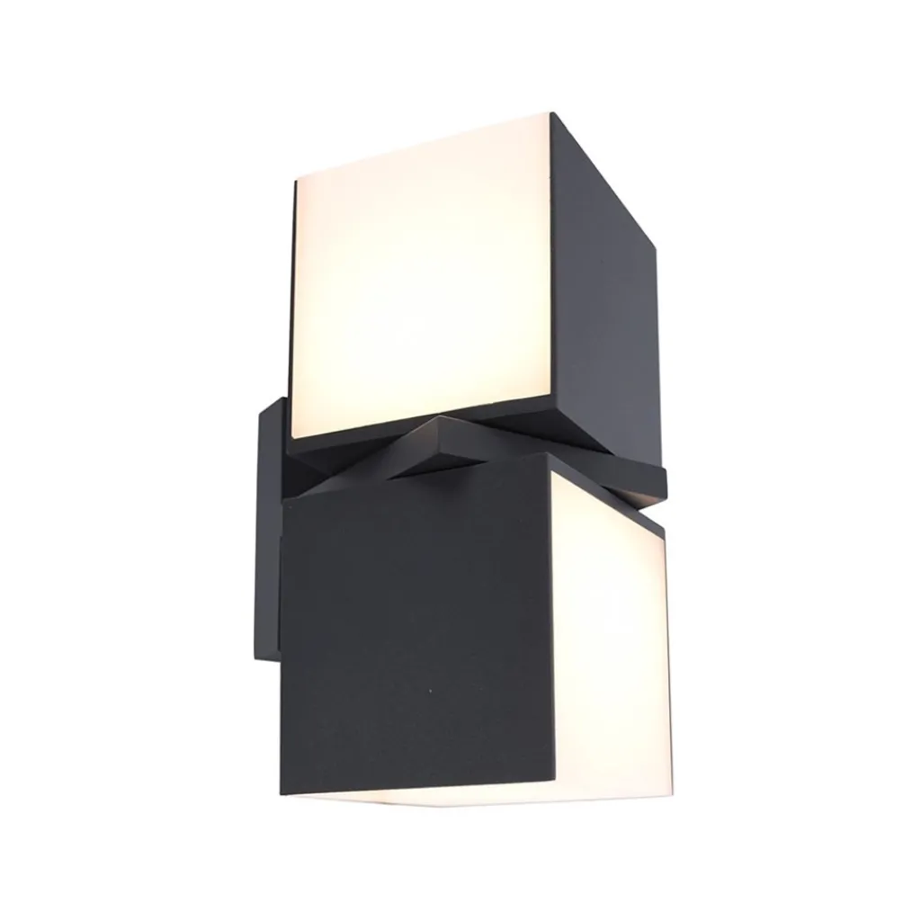 Straluma LED buitenlamp dubbele kubus draaibaar grijs IP54> Wandlampen|Buitenlampen