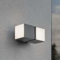 Straluma LED buitenlamp dubbele kubus draaibaar grijs IP54><noscript><img width=