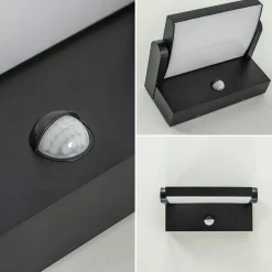 Straluma LED buitenlamp zwart met draaibare kap en sensor><noscript><img width=