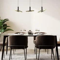 Straluma LED eettafelhanglamp 3-lichts balk zwart/goud dimbaar><noscript><img width=