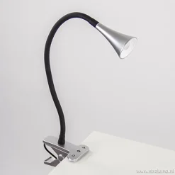 Straluma LED klemlamp/klemspot zwart met zilver><noscript><img width=