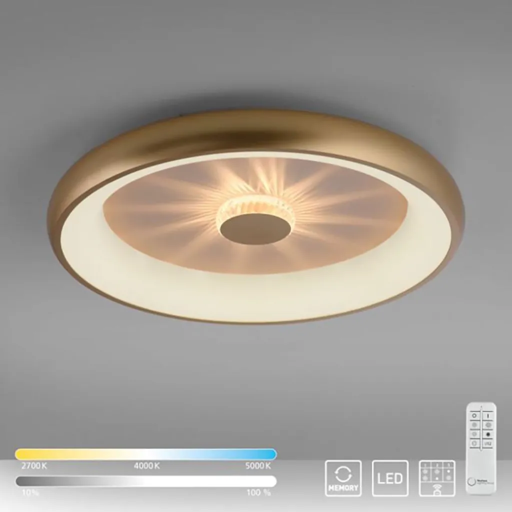 Straluma LED plafondlamp goud met kristaleffect> Plafondlampen|Woonkamerlampen