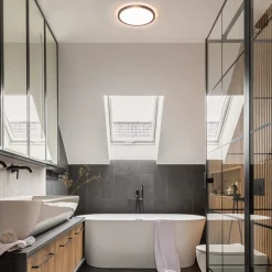 Straluma LED plafondlamp met 3 licht opties zwart rond><noscript><img width=