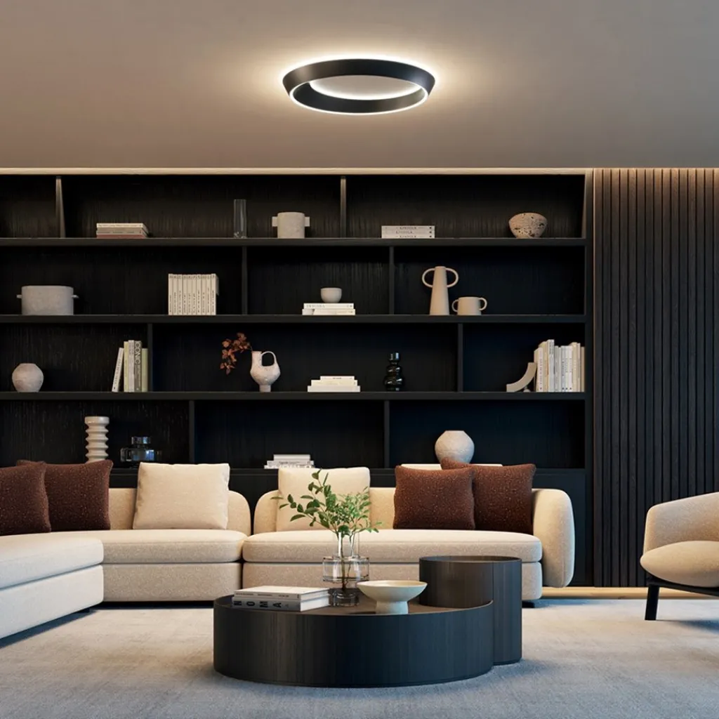 Straluma LED plafondlamp Tidal mat zwart> Plafondlampen|LED Plafondlampen