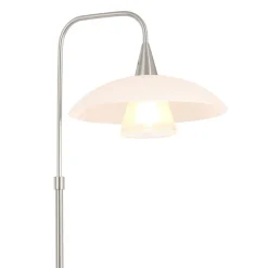 Straluma LED tafellamp staal met wit glas inclusief dimmer><noscript><img width=