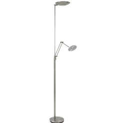 Straluma LED uplighter met verstelbare leesarm nikkel> Vloerlampen|Leeslampen