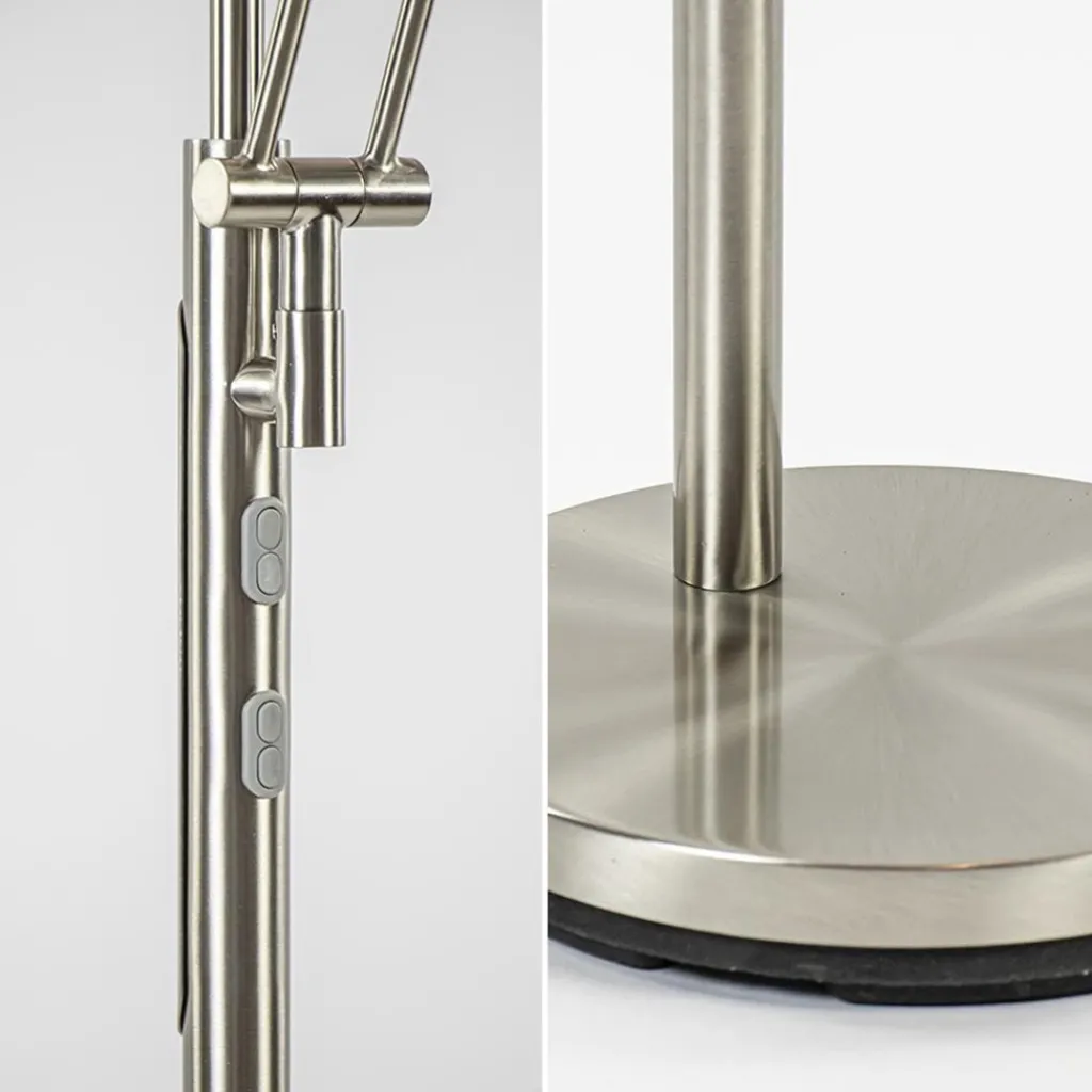 Straluma LED uplighter met verstelbare leesarm nikkel> Vloerlampen|Leeslampen