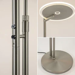 Straluma LED vloerlamp staal met uplighter en helder glas></noscript> Vloerlampen|Leeslampen