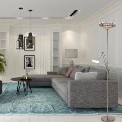 Straluma LED vloerlamp staal met uplighter en leeslamp></noscript> Vloerlampen|Leeslampen