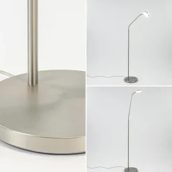 Straluma Leeslamp Denia Flex nikkel dim-to-warm></noscript> Vloerlampen|Leeslampen