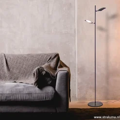 Straluma Leeslamp Raggio 2L zwart 3-step dim></noscript> Vloerlampen|Leeslampen