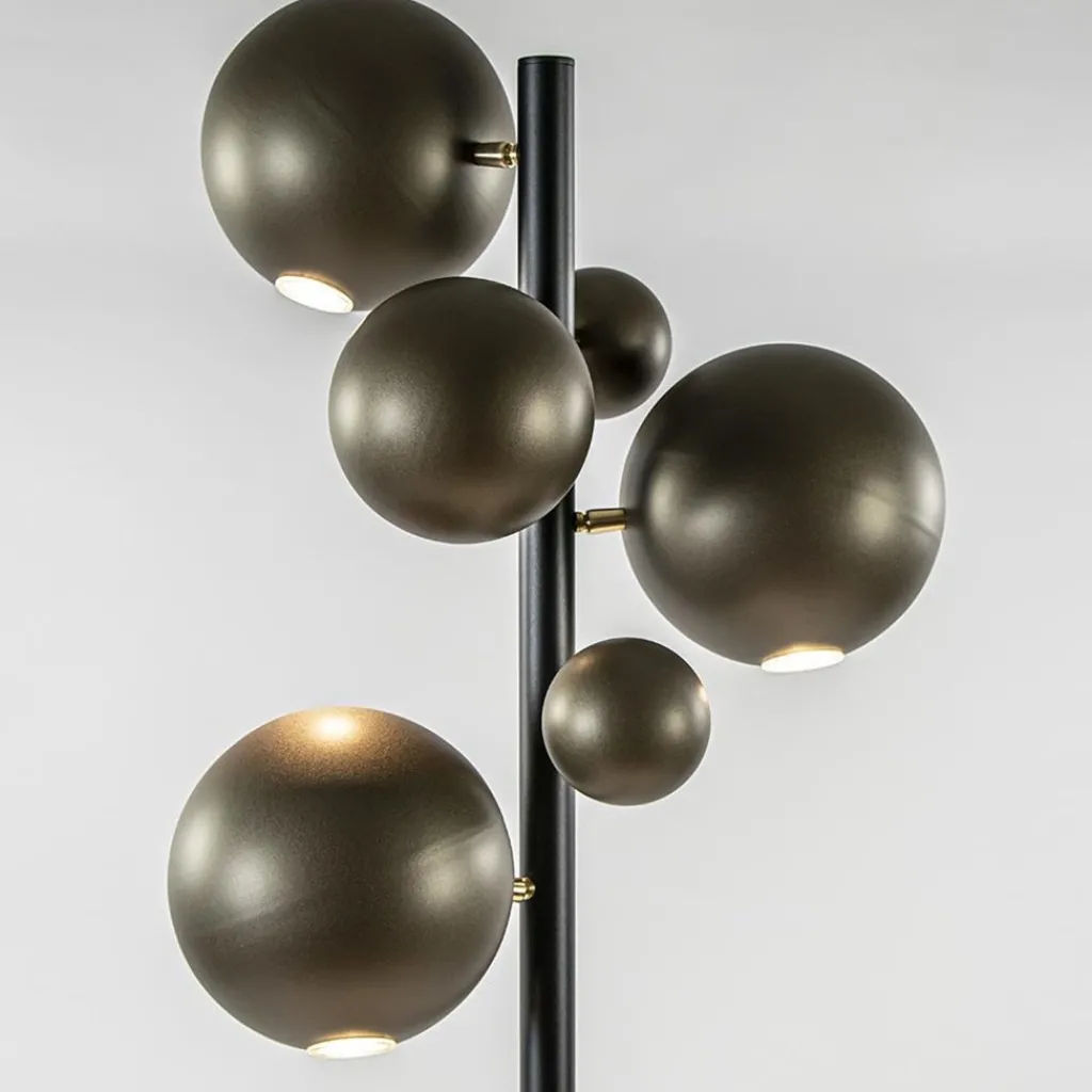 Straluma 3-Lichts design vloerlamp zwart met platinum bollen> Vloerlampen|Design Verlichting
