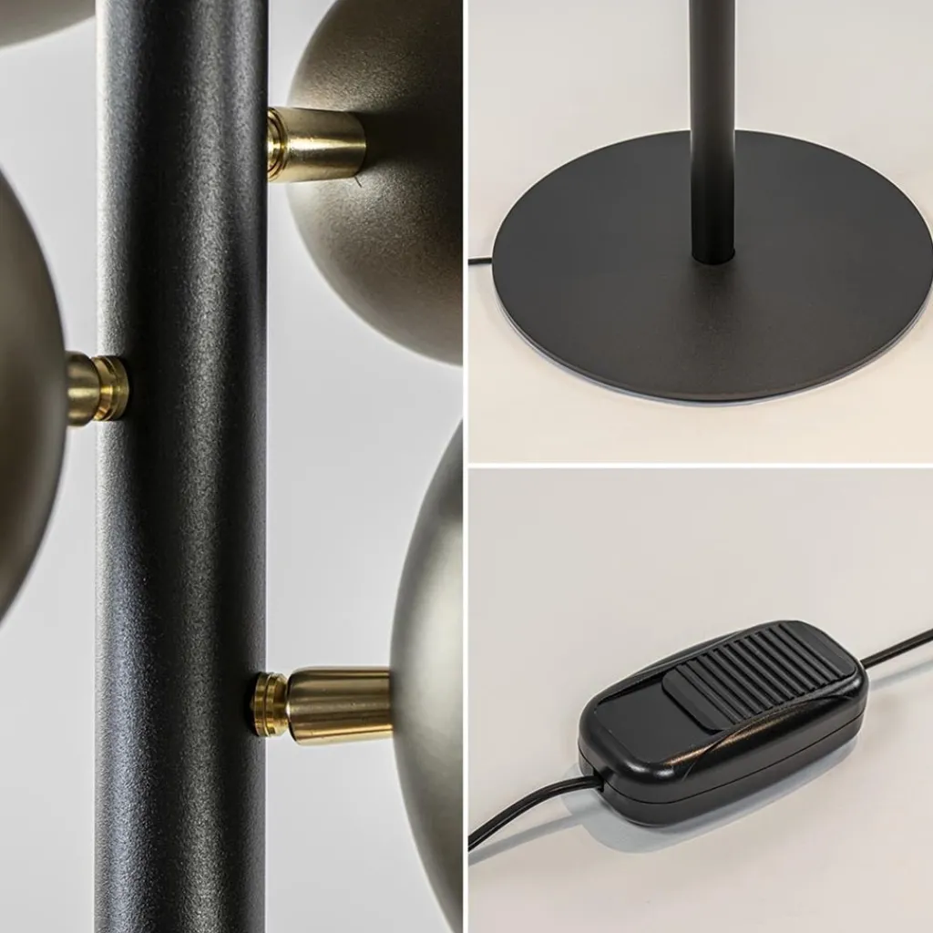 Straluma 3-Lichts design vloerlamp zwart met platinum bollen> Vloerlampen|Design Verlichting