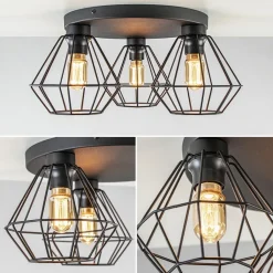 Straluma 3-Lichts draadlamp diamant mat zwart></noscript> Draadlampen|Keukenverlichting