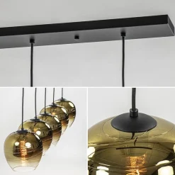 Straluma 5-Lichts eettafelhanglamp gold gradient glas><noscript><img width=
