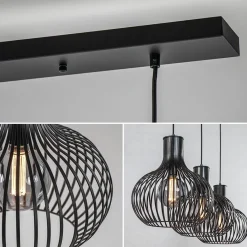 Straluma 3-Lichts eettafelhanglamp onion mat zwart></noscript> Eettafellampen|Draadlampen