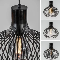 Straluma 3-Lichts eettafelhanglamp onion mat zwart></noscript> Eettafellampen|Draadlampen