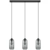 Straluma 3-Lichts eettafelhanglamp smoke glas cilinder> Eettafellampen|Pendel Lampen