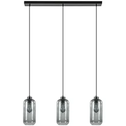 Straluma 3-Lichts eettafelhanglamp smoke glas cilinder> Eettafellampen|Pendel Lampen