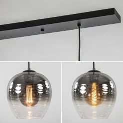 Straluma 3-Lichts eettafelhanglamp smoke/helder glas><noscript><img width=