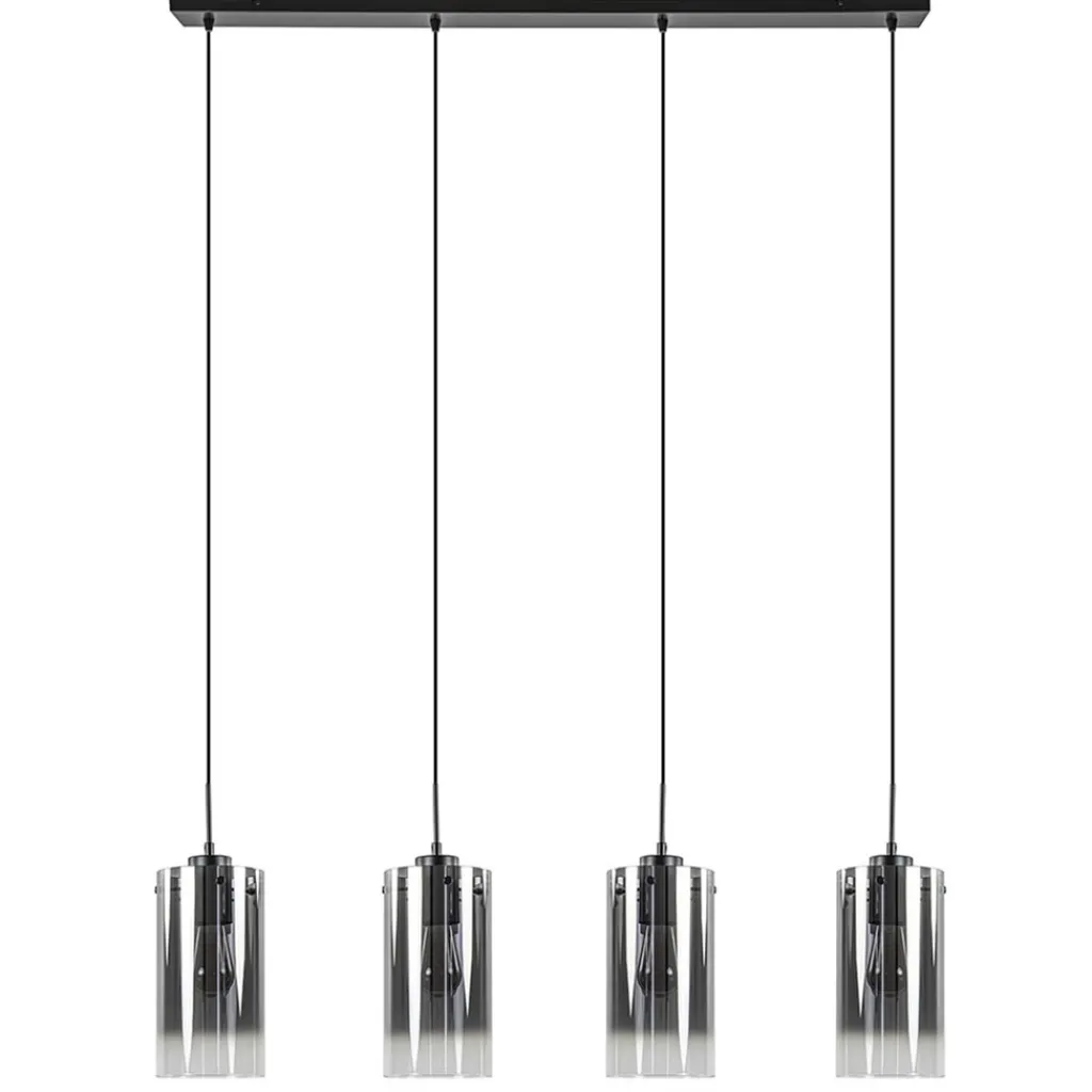 Straluma 4-Lichts eettafelhanglamp smoke glas met verloop> Eettafellampen|Keukenverlichting