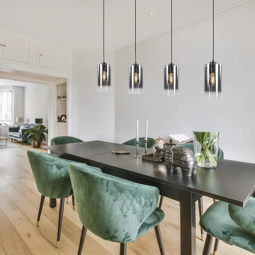 Straluma 4-Lichts eettafelhanglamp smoke glas met verloop> Eettafellampen|Keukenverlichting