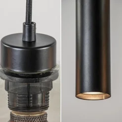 Straluma 8-Lichts eettafelhanglamp smoke glas + GU10 spots></noscript> Eettafellampen|Pendel Lampen