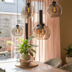 Straluma 8-Lichts eettafelhanglamp smoke glas + GU10 spots></noscript> Eettafellampen|Pendel Lampen