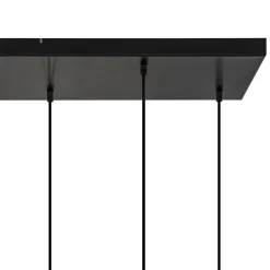 Straluma 8-Lichts eettafelhanglamp zwart met smoke glazen kappen reliëf><noscript><img width=